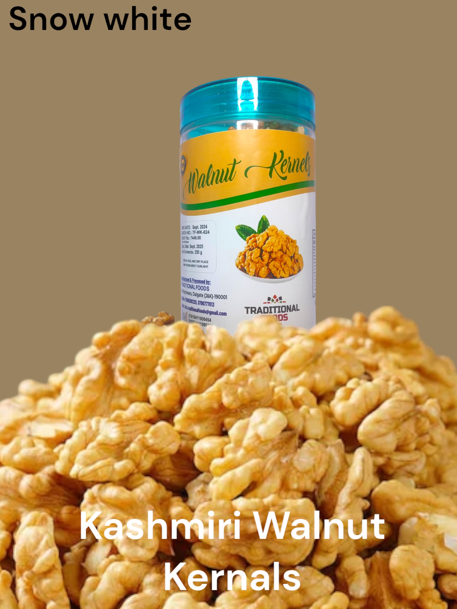Kashmiri Walnuts Kernels (one Tree) A Grade -250g